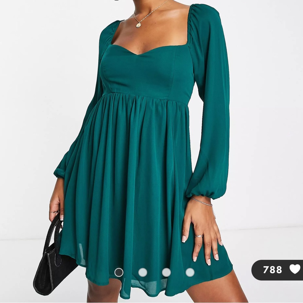 Abercrombie Green Babydoll Minidress NWT Size Medium